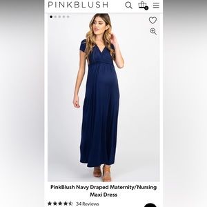 PinkBlush maternity dress - size small/tall in navy